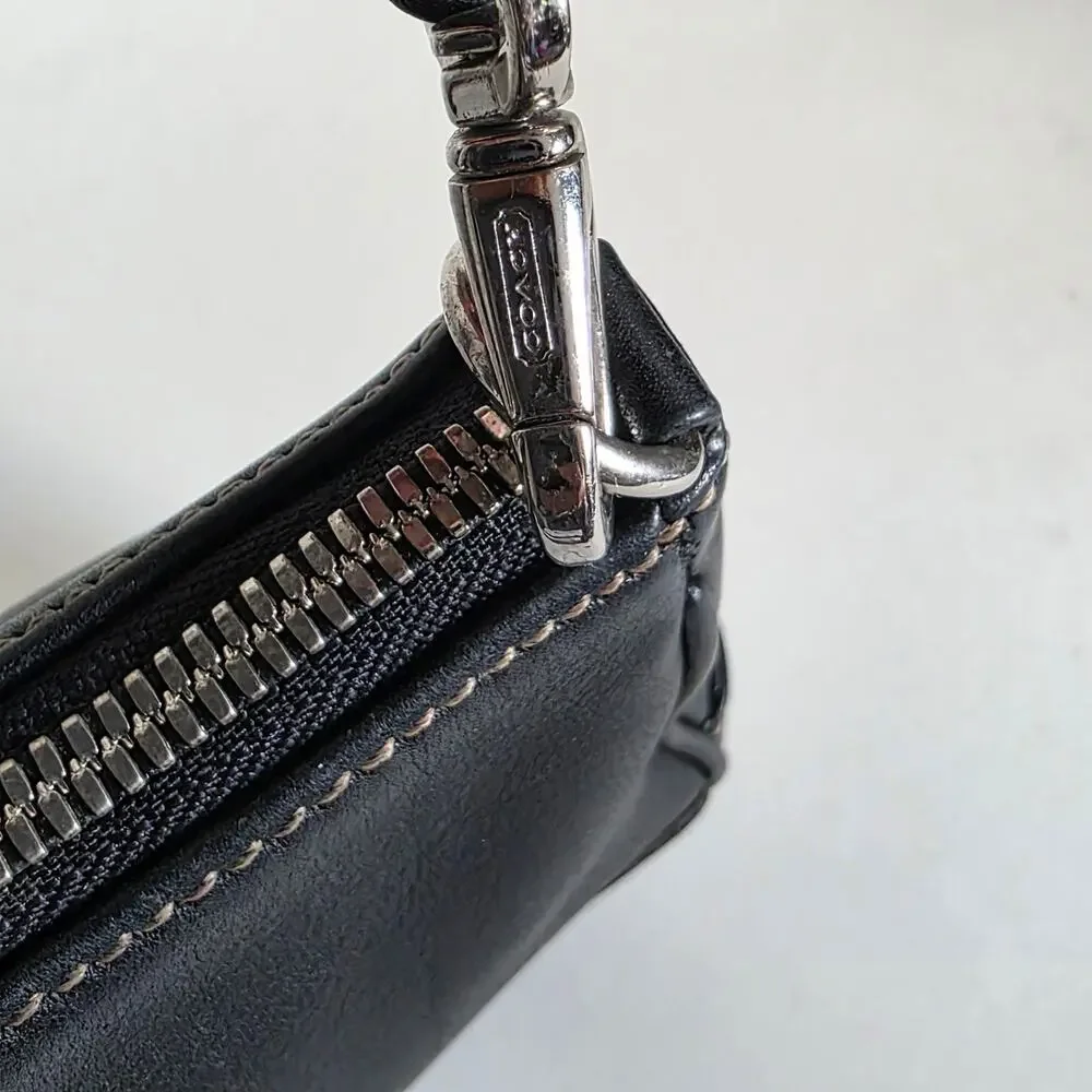 Coach Black Leather Mini Shoulder Bag Purse Style 7765